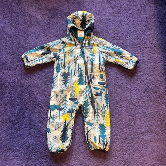 Patagonia Baby Reversible Puff-Ball Bunting 3-6 Months, woodland teal - Picture 1 of 7